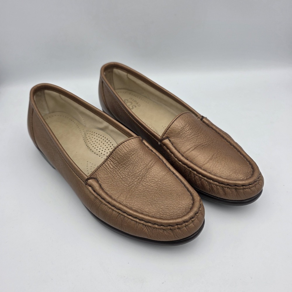 SAS Tripad Comfort Womens SlipOn‎ Loafers Bronze Leather Soft Step Size 8 NARROW